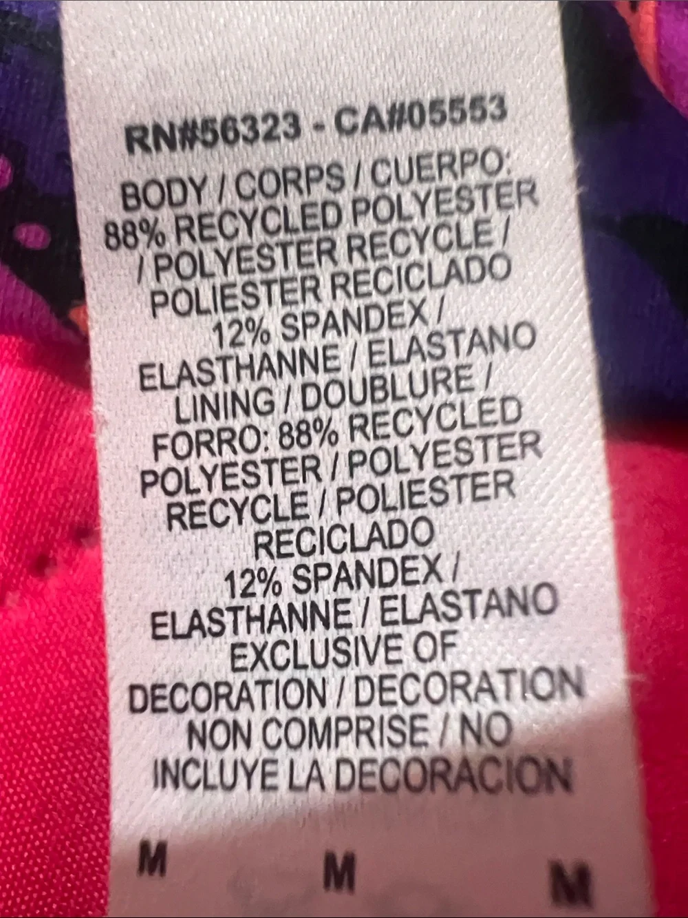 Nike Women's Purple & Pink Patterned Racerback Bikini Top